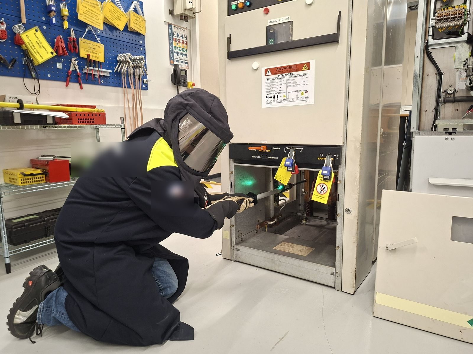 Electrical inspection with arc-flash PPE