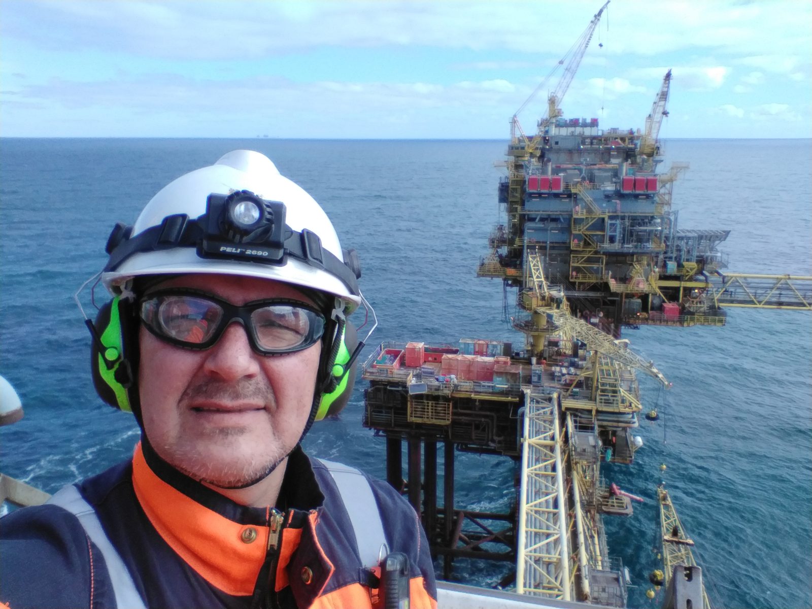 Independent ATEX consultant and CompEx inspector on an offshore oil and gas platform