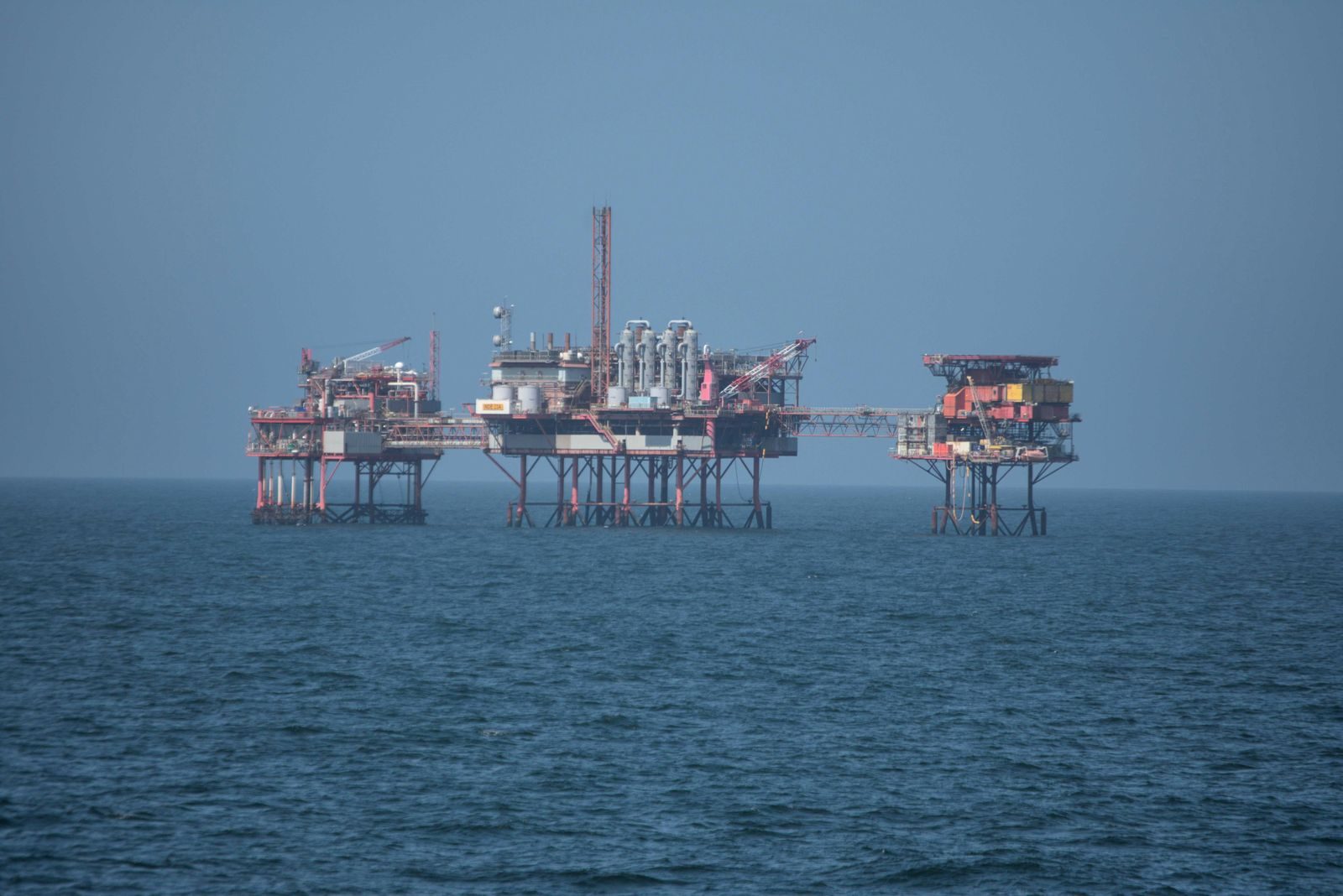 Offshore oil and gas platform with ATEX hazardous areas