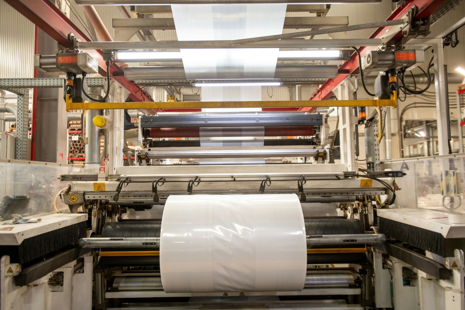 Printing press paper web with solvent ATEX zones