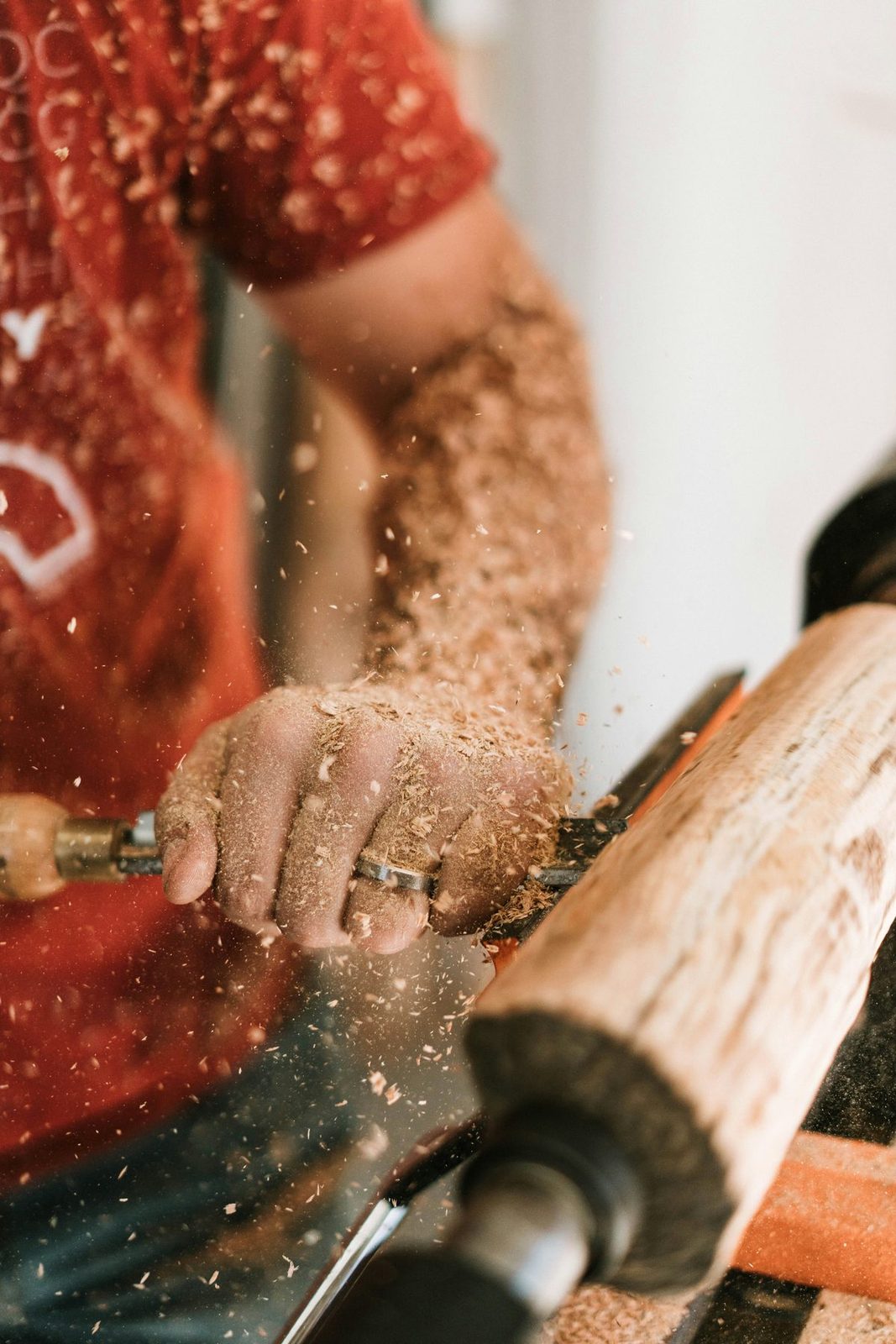 Dust cloud during woodworking (ATEX combustible dust risk)